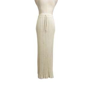 Rue Stiic Ribbed Knit Maxi Skirt White